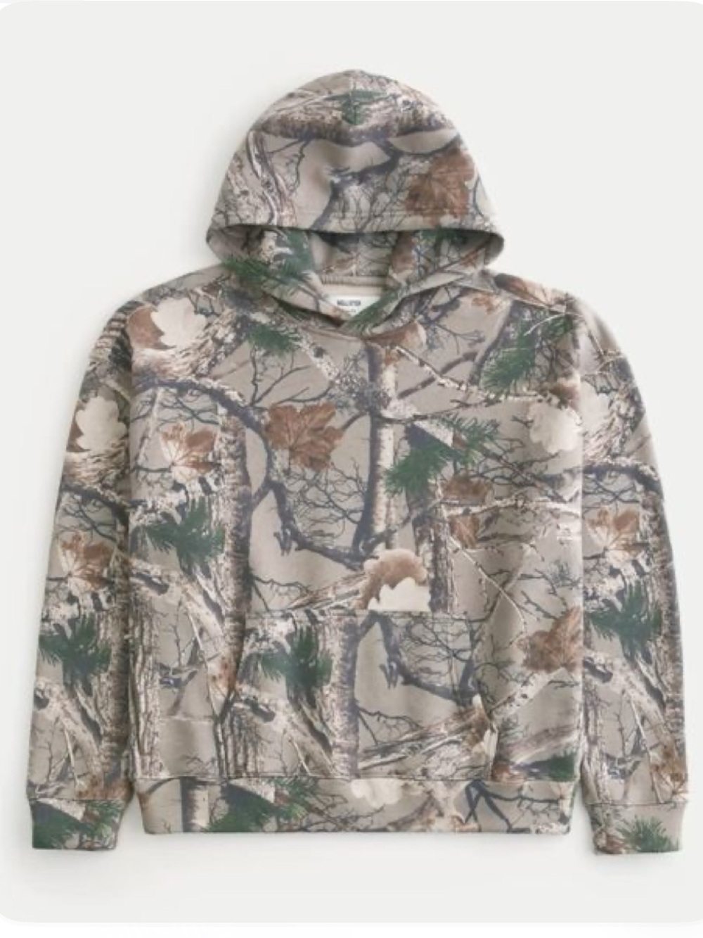 Hollister boxy fit camo hoodie sweatshirt oversized small unisex
